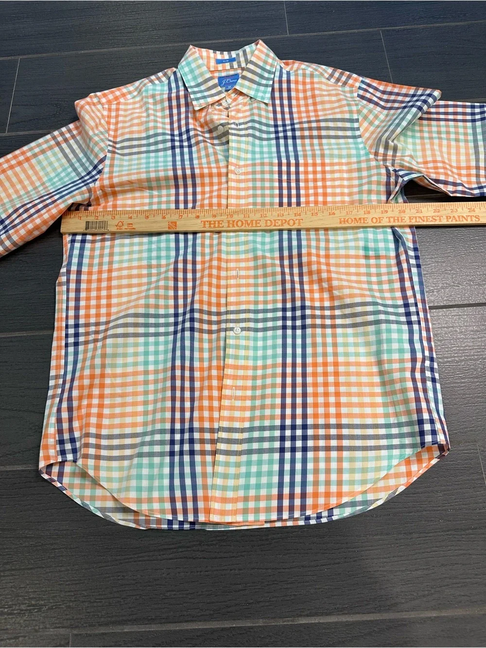 J. Crew Men's Plaid Slim fit Button-Down Shirt in Orange, Blue & Mint